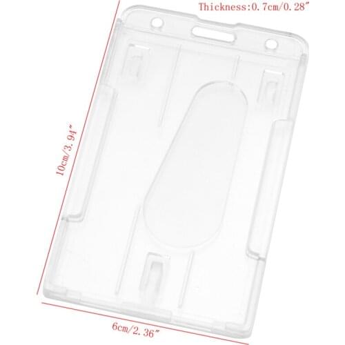 Hard Plastic ID Access Card Cover Credit Card Case Badge Holder Double Side Y3NC