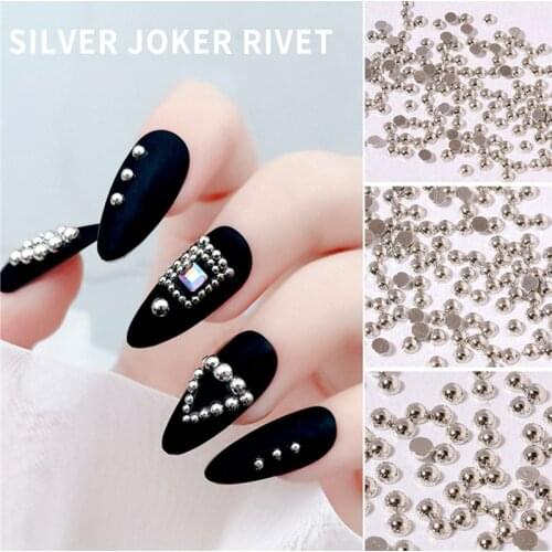 1.0MM to 3.0MM Silver 3D Metal Nail Art Decorations Caviar Beads Manicure Fake Nails AccessoriesNew arrive