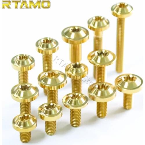 Titanium Disc Bolts M6X10/12/15/20/25/30/35/40mm Titanium Torx Head Disc Brake Rotor Screws for Bike Motorcyle and Car Parts