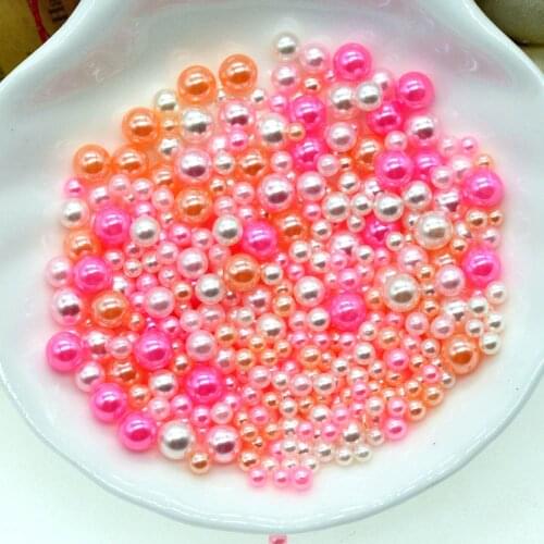 20 Gram 3mm-6mm Pink Kiss Round Pearls Assortments|DIY Shaker Cards Fillers|Silme Crafting Filler Accessories
