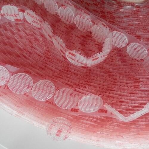 20mm Circle Die Cut 3M Dual Lock SJ3560 Clear Reclosable Fastener Tape HBV Adhesive Mushroom Buckles Tape, Type 250, 45pcs/lot