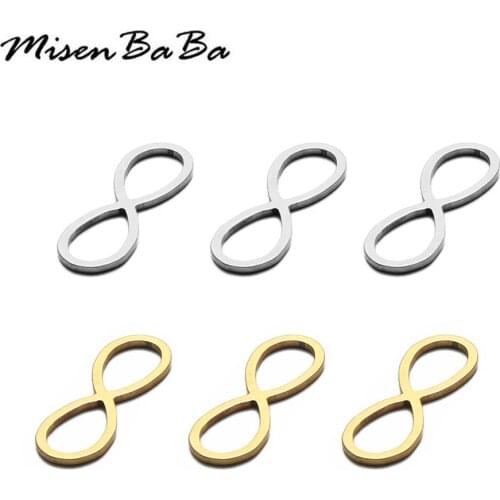 20Pcs/lot Stainless Steel 8 Shape Simple Infinite Charms For Jewelry DIY Accessories Infinite Pendant Bracelets Necklaces Making