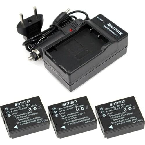 3Pcs CGA-S007 CGA CGR S007E S007 S007A BCD10 Batteries&Charger Kit for Panasonic DMC TZ1 TZ2 TZ3 TZ4 TZ5 TZ50 TZ15 Camera