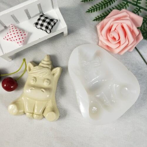 Unicorn and rabbit Animal shape 3D Silicone Mold for soap Making DIY Cake Mold Cupcake Jelly Candy Decoration Craft