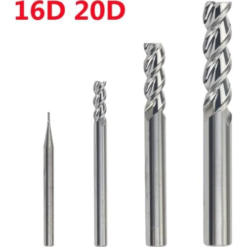 60 Degree 3-Blade CNC Alloy Ultrafine Tungsten Steel End Milling Cutter 1-12mm Tungsten Steel Coating CNC Machining Center16/20D