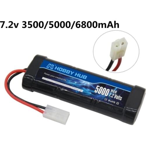 7.2V 3500mah 5000mAh 6800mah Ni-MH Rechargeable Battery Tamiya Connector Kep-2p Plug for RC Racing Cars Boats Off-road vehicle