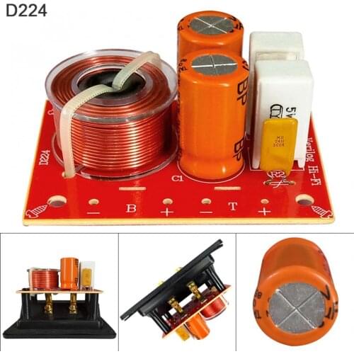 74 * 60 * 28 MM 80W Speaker 2 Way Audio Frequency Divider Loudspeaker 2 Units Crossover Filters for Speakers Accessories Kits