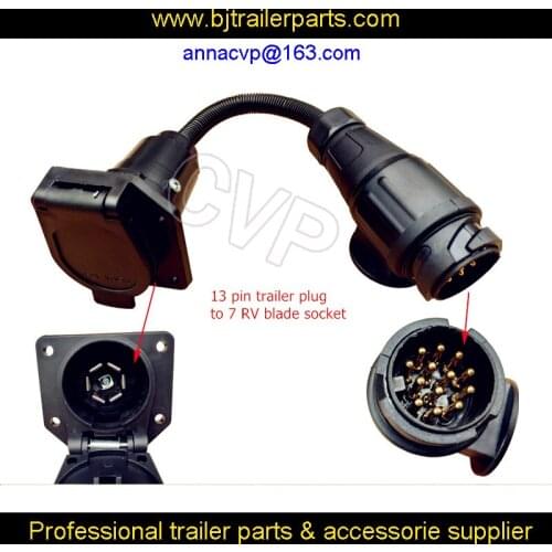 CVP trailer plug adapter 13 pin male trailer plug to 7 pin RV blade socket connector trailer boat truck trailer parts