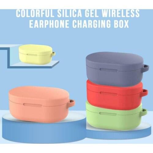 For Xiaomi Redmi Airdots Wireless Bluetooth Headphone Cover Liquid Silicone Protective Cover With Hook Waterproof Drop-proof