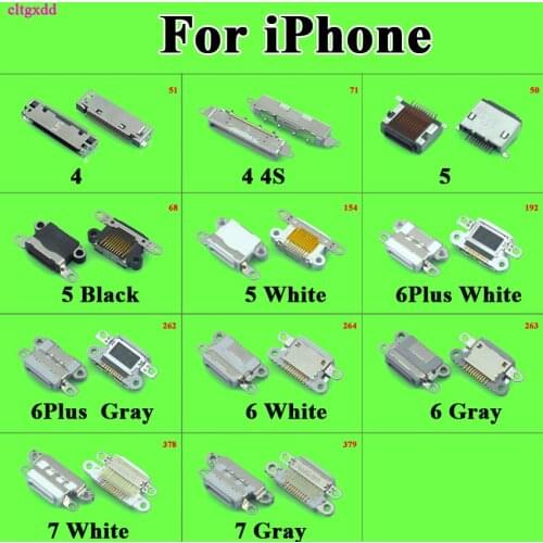 Cltgxdd For iPhone 4 4S 5 6 6S 7 8 X USB Charger Charging Port Dock Connector Female 6S 7 8 Plus