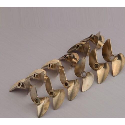 FATJAY RC boat metal bronze 2-blade propeller positive reverse 4.76mm diameter pitch 1.4" copper prop