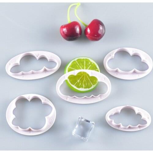 5PCS/Set Cloud Shape Cookie Cutter Decorate The Cake 3D Printed Fondant Cookie Cutter Biscuit Mold for Cake Decorating Tools