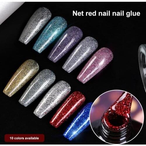 Nail Gel Explosive Diamond Glue Light Therapy Glue Bright Sequins Flash Phototherapy Glue Fashion Color Nail Art Creation TSLM1