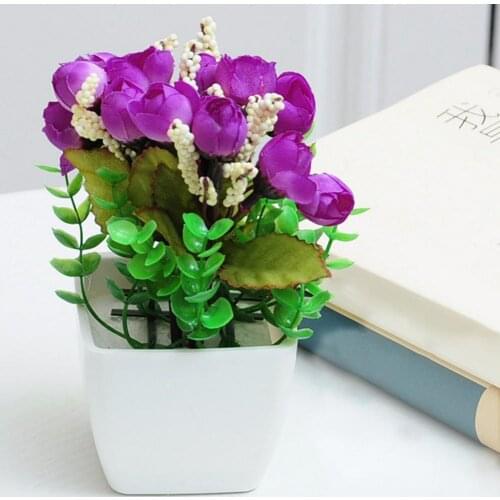 Simulation Potted Plants Realistic Non-fading Faux Silk Flower Decorative Artificial Flower for Living Room