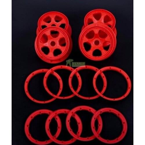Four Generations High Strength Nylon Front&rear Wheel Hub and Rim Kit Fit for 1/5 Hpi Rovan Baja 5b Parts