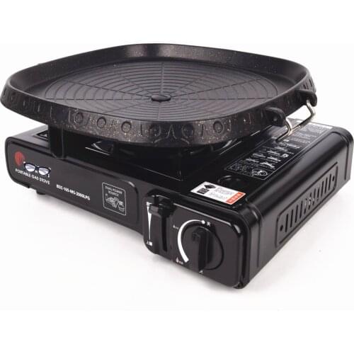 Korean smoke-free barbecue pot gas household barbecue stove portable card oven non stick BBQ plate outdoor grill pan set