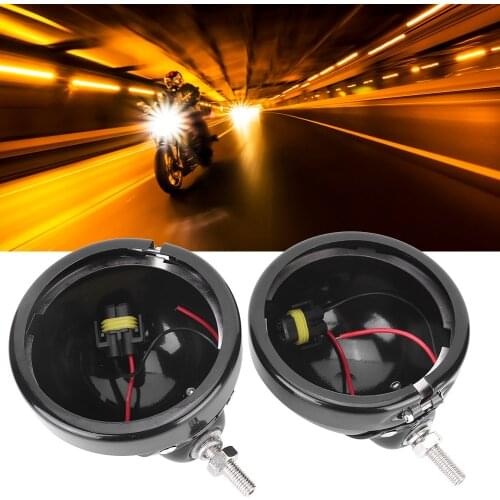 2 Sets 4.5 inches Motorcycle Fog Light Housing Aluminum Alloy Fog Lamp Shell