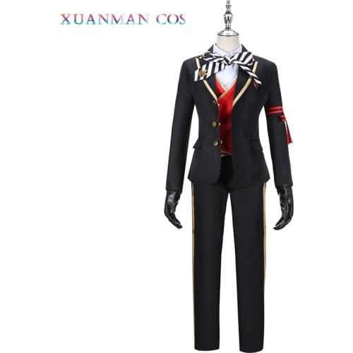 Twisted-Wonderland Cosplay Costume Riddle Rosehearts Jacket Pants Suit Asian Size Alice Halloween Carnival