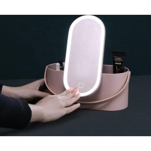 Beautiful New Cosmetic Storage Makeup Box With Mirror