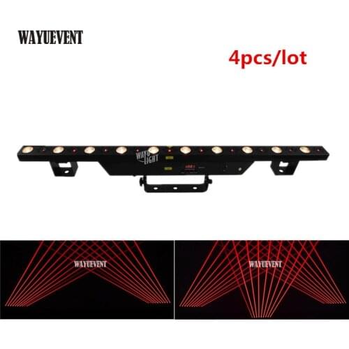 4pcs Laser Stage Lights 10 lens 2 in 1 laser+led beam array Pro stage light LED Disco Bar Lights