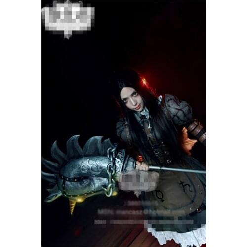 American hot game Alice Madness Returns Steam dress black clothes Halloween Cosplay Costume dress free shipping C