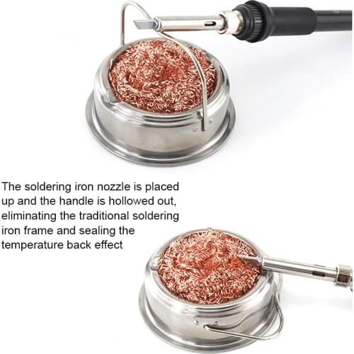 Metal Wire With Stand Set Welding Desoldering Soldering Solder Iron Tip Dross Cleaner Cleaning Steel Ball Mesh Filter Tin Remove