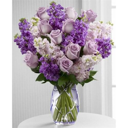 Flower Rose 11CT Embroidery Cross Stitch Kits Craft Set Cotton Thread Printed Canvas Home Decoration For Living Room Wholesale