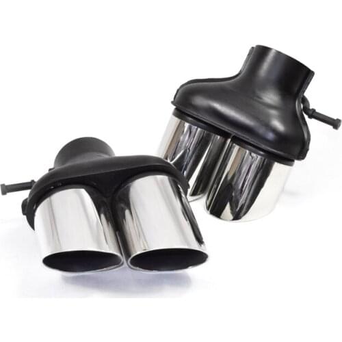 1 Pair Car Exhaust Tail Muffler Tip Stainless Steel Round Pipe Exhaust Pipe Muffle for Land Rover SVR Bodykit Silver Tailpipe