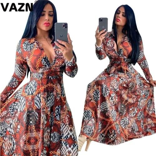 VAZN New 2021 Age reduction New Floor-length Evening Gown Women Elegant Fashion Dress Club Birthday Shinny Dress