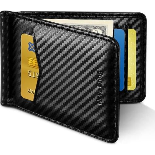 2021 New Carbon Fiber Rfid Card Bag Mens Ultra Thin Money Clip Wallet Multi Card Drivers License Leather Cash Case Business 40