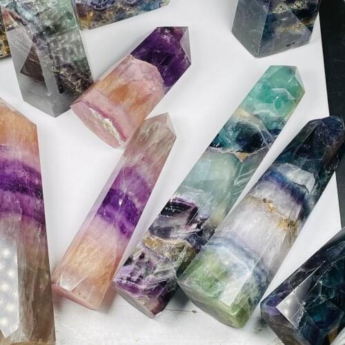 New!!!!Natural Fluorite Quartz Crystal Obelisk Healing Decoration(With Geode)