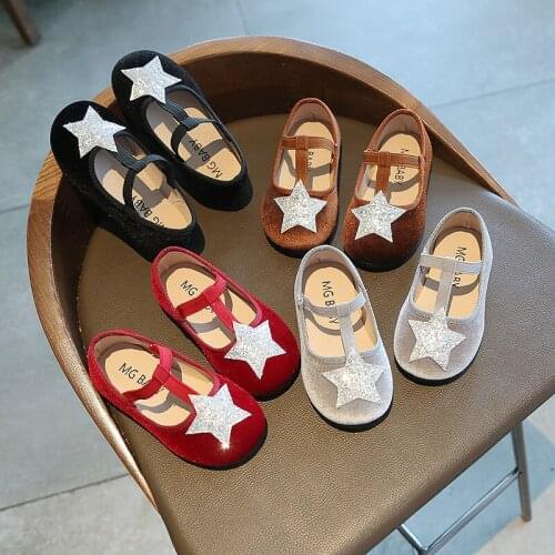 Girls Princess Shoes 2021 New Childrens Leather Shoes Baby Shoes Soft Sole Cute Fashion Kids Shoes Non-slip Toddlers 15-30 Hot