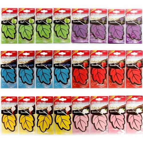 6pcs Car Hanging Leaf Shape Perfume Pendant Auto Interior Air Freshener Home Toilet Vanilla Odors Remover