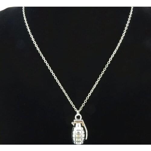Punk Style Grenade Weapon Pendant Chain Necklaces Alloy Hip-hop Men Gift Collar Birthday Gift Jewelry Making Accessories Q4A84