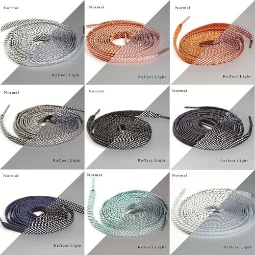 New Flat 3M Reflective Sport Sneakers Flat Shoelaces Bootlaces Wide Elastic Shoe laces Strings High Quality Women Man Shoelaces