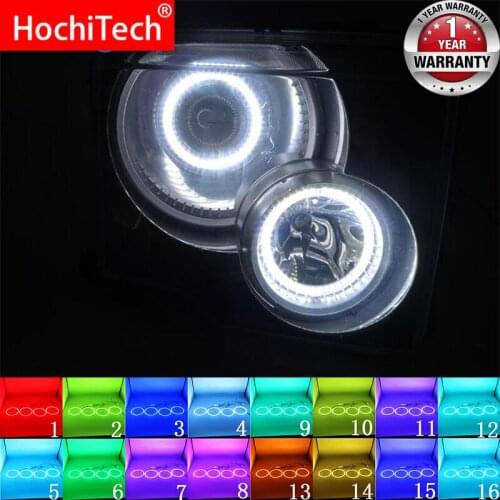 Multi-color RGB LED Angel Eyes Halo Ring Eye RF Remote for Control Land Rover Freelander 2 2007-2012 Xenon Headlight Accessories