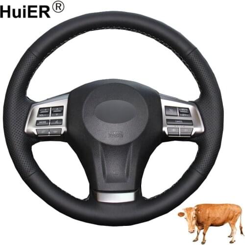 Hand Sewing Car Steering Wheel Cover Top Cow Leather For Subaru Forester 2013-2016 Legacy Outback 2012-2014 XV 2011-2015 Impreza