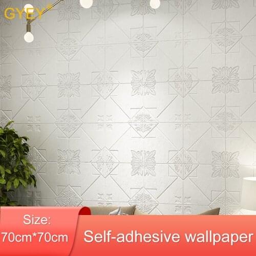 Self adhesive Waterproof TV Background Wallpapers solid 3D Wall Sticker Living Room Wallpaper Mural Bedroom Decorative Stickers