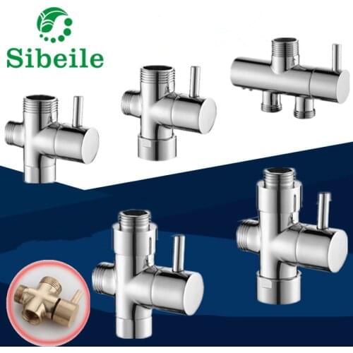 SBLE Chrome 3 Way Bathroom Toilet Bidet 3/4'' 1/2'' T-adapter Shower Diverter Valve Shower Faucet Tee Connector Shattaf Valve