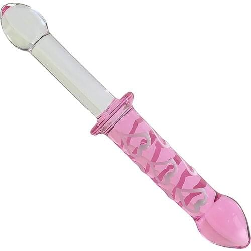 Sex glass simulation penis women masturbation men and womens backyard ice-fire stick heart-shaped massage stick sex goods