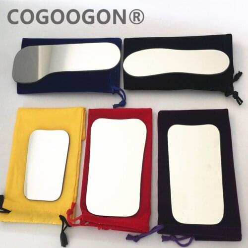 5pcs Dental Orthodontic Intraoral Photographic Reflector Mirror 2 Sided Rhodium Glass Mirrors With Storage Bag For Dental Clinic