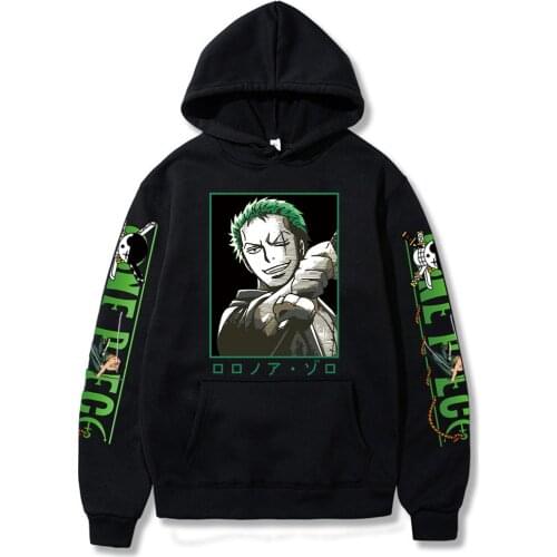 Hot One Piece Pullover Sweatshirt Women Men Roronoa Zoro Graphic Hoodies Harajuku Sudadera Pullover