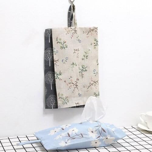New Cartoon Car Tissue Case Cover Handkerchief Napkin Bag Holder Cover Floral Tree Hanging Tissue Box paper holder for toilet