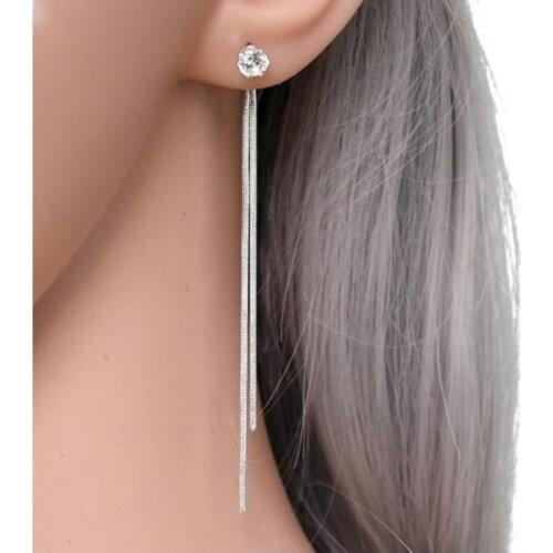 YLWHJJ brand new women Elegant Long Earrings with Rhinestones girls Chain cute earring fashion jewelry