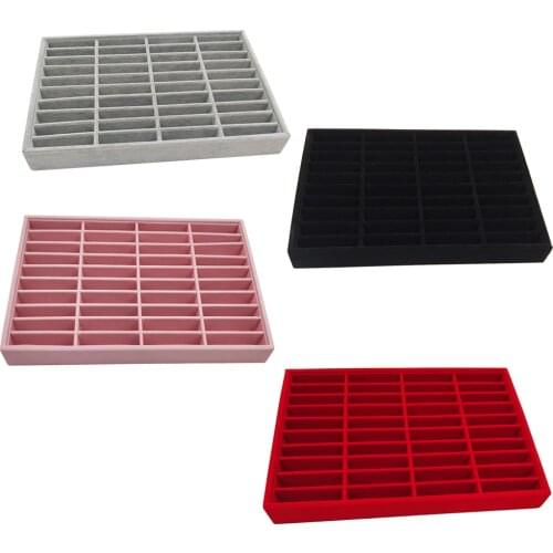 Velvet Bangle Tray With 40 Slot Inserts for Bracelet Holder Case Jewelry Display Storage - 13.7x9.4x1.5 inch