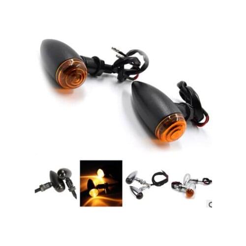 1 Pair Motorcycle Bullet metal Turn Signal Indicator Light Lamp For Harley Chopper