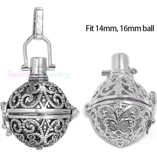 1pc Hollow Cage Filigree Ball Diffuser Necklace Locket Pendants For DIY Perfume Essential Oil Necklace Jewelry Christmas Gifts