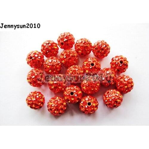 10mm Hyacinth Top Quality Czech Crystal Rhinestones Pave Clay Round Disco Ball Spacer Beads For Jewelry crafts 100pcs / Pack