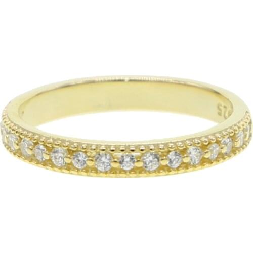 100% 925 sterling silver Micro Pave Cz Wedding Band Eternity Stacking Ring Fashion gold filled Anniversary Band Womens Jewelry