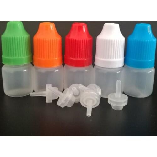 1000pcs 3ml Empty PE Plastic Dropper Bottle With Childproof Caps & Long Fine Tips for E Liquid E juice